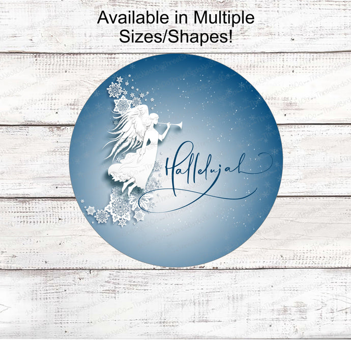 Christmas Wreath Signs - Hallelujah Sign - Jesus is the Reason - Angel Sign - Christmas Signs - Religious Sign - Christian Sign