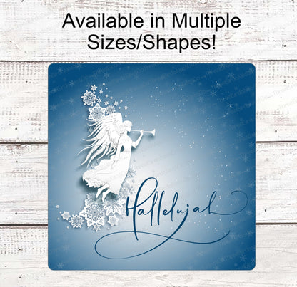 Christmas Wreath Signs - Hallelujah Sign - Jesus is the Reason - Angel Sign - Christmas Signs - Religious Sign - Christian Sign