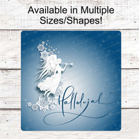 Christmas Wreath Signs - Hallelujah Sign - Jesus is the Reason - Angel Sign - Christmas Signs - Religious Sign - Christian Sign