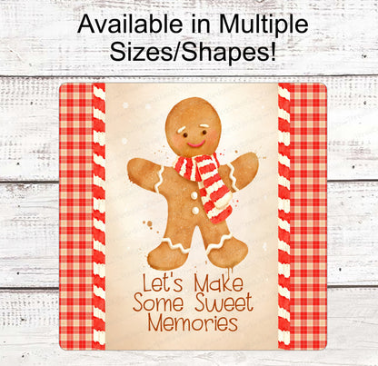 Christmas Wreath Sign - Gingerbread Man Sign - Winter Wreath Signs - Christmas Signs - Christmas Cookies - Sweet Memories