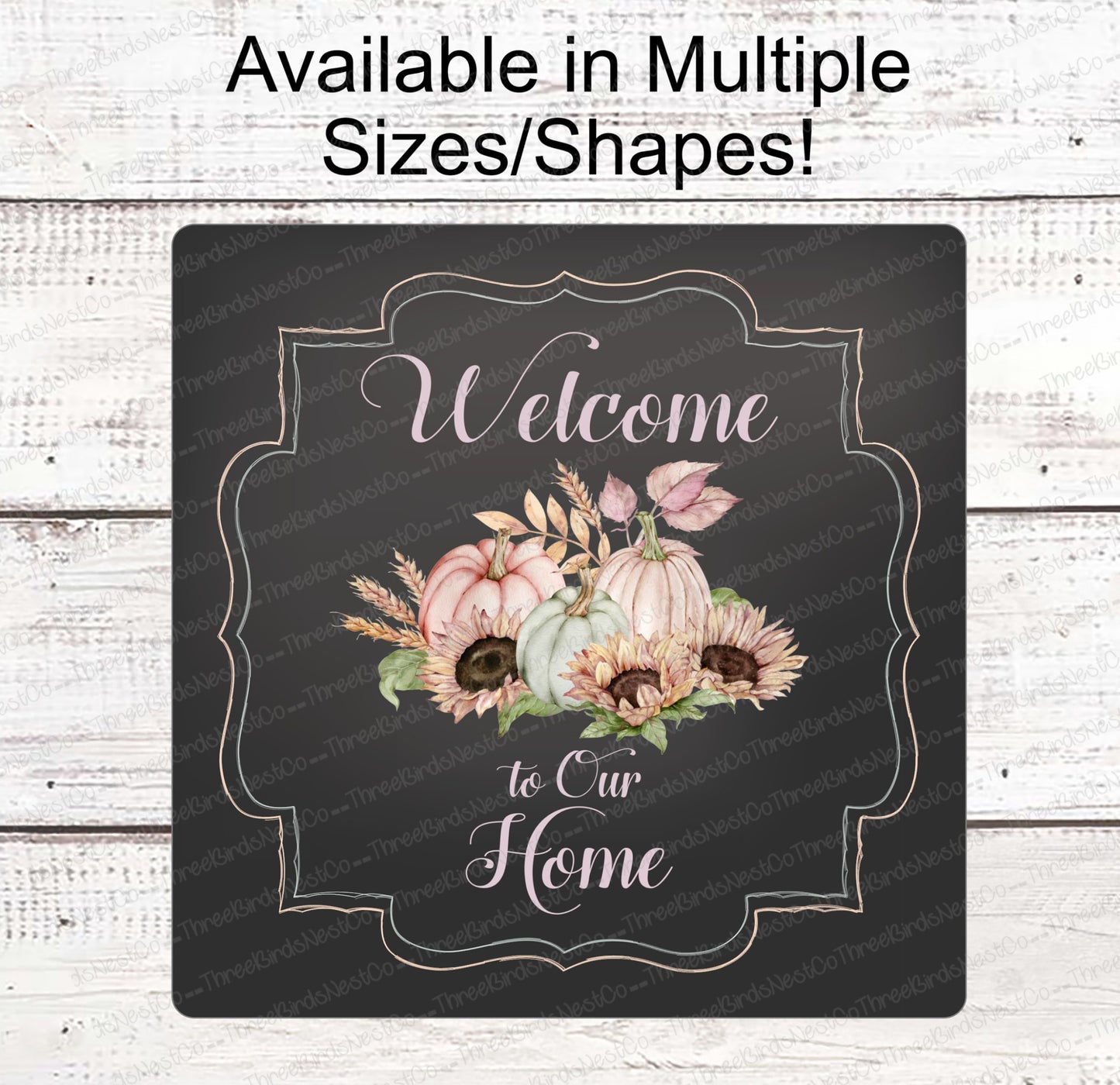 Fall Welcome Sign - Welcome Fall Sign - Pastel Pumpkins - Fall Wreath Sign - Sunflowers Signs - Autumn Wreath - Autumn Sign - Fall Floral