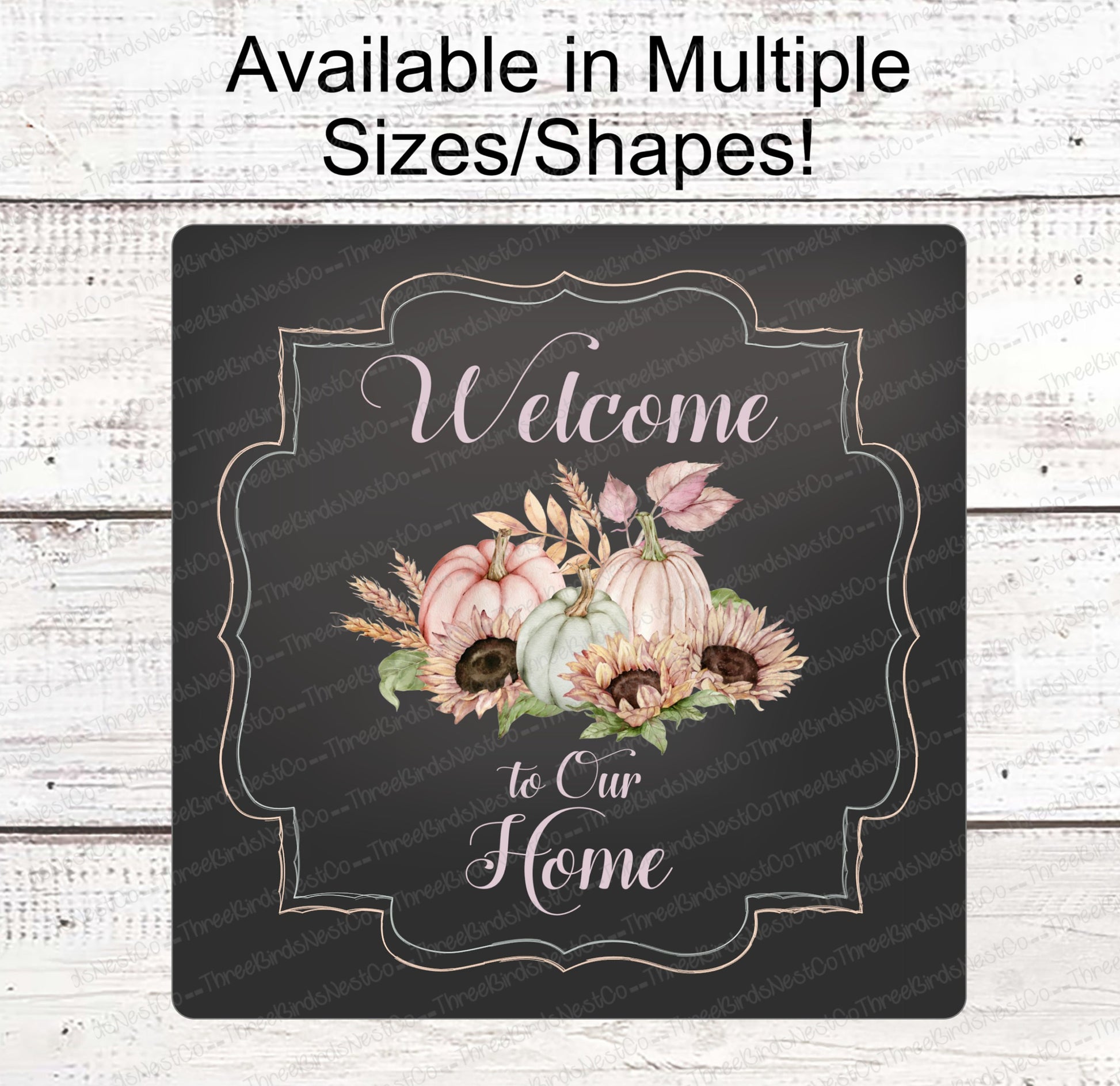 Fall Welcome Sign - Welcome Fall Sign - Pastel Pumpkins - Fall Wreath Sign - Sunflowers Signs - Autumn Wreath - Autumn Sign - Fall Floral