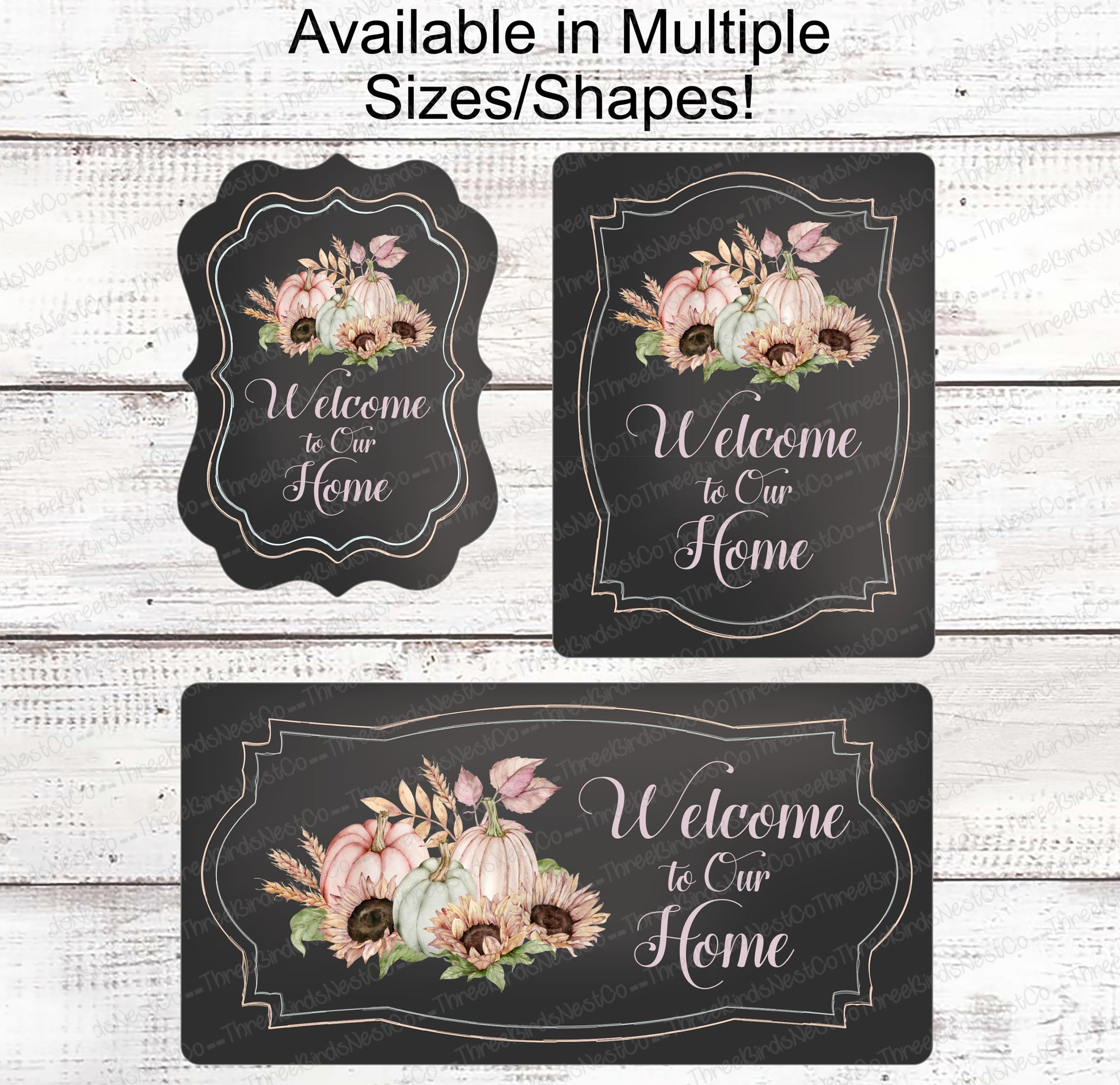 Fall Welcome Sign - Welcome Fall Sign - Pastel Pumpkins - Fall Wreath Sign - Sunflowers Signs - Autumn Wreath - Autumn Sign - Fall Floral