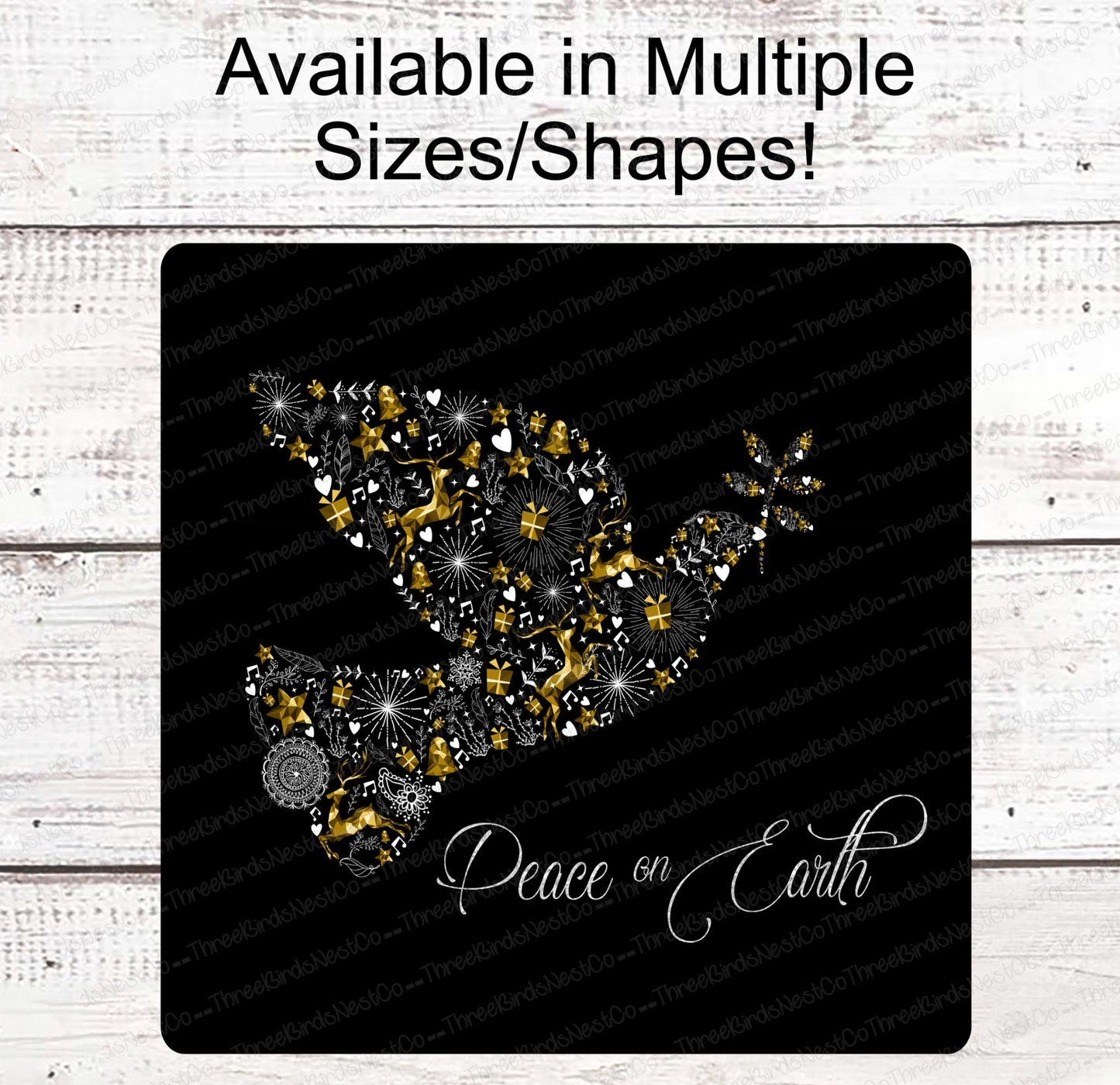 Christmas Wreath Signs - Turtle Doves - Peace Sign - Christmas Signs - Christmas Angel - Dove Sign - Peace on Earth Sign
