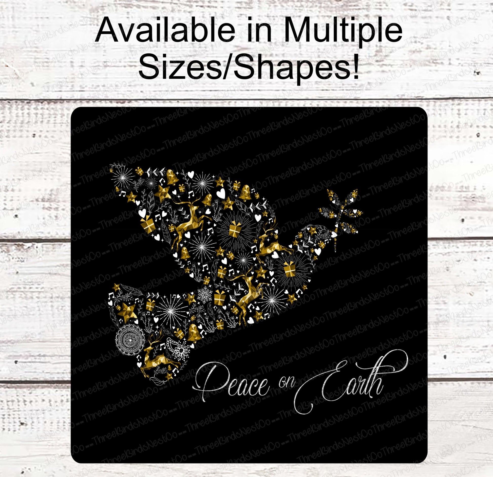 Christmas Wreath Signs - Turtle Doves - Peace Sign - Christmas Signs - Christmas Angel - Dove Sign - Peace on Earth Sign