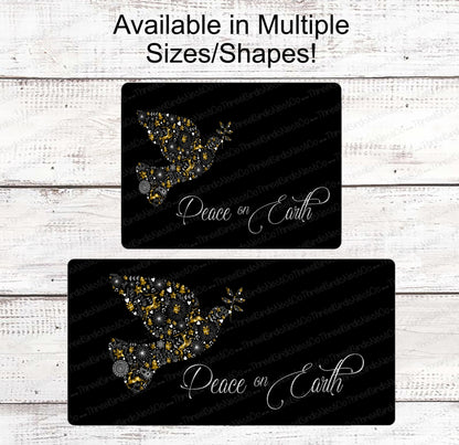 Christmas Wreath Signs - Turtle Doves - Peace Sign - Christmas Signs - Christmas Angel - Dove Sign - Peace on Earth Sign