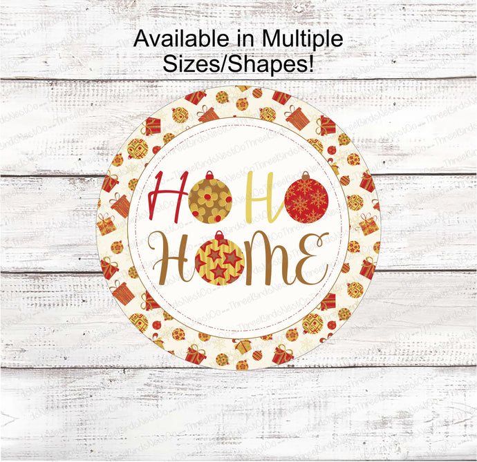 Christmas Wreath Signs - Christmas Home Sign - HoHoHo Sign - Home Wreath Sign - Christmas Ornaments - Christmas Ornament Signs