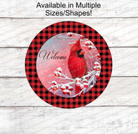 
              Christmas Wreath Signs - Cardinal Wreath Sign - Winter Welcome Sign - Christmas Signs - Winter Sign
            