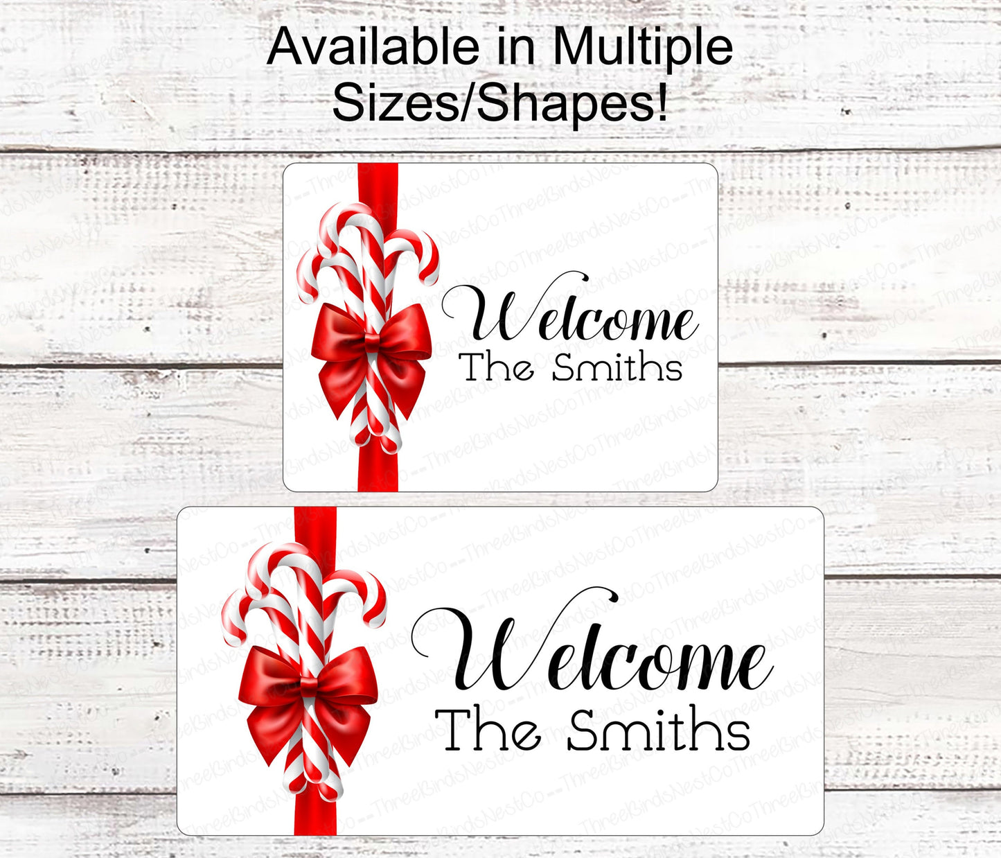 Christmas Wreath Sign - Christmas Candy Sign - Winter Wreath Signs - Candy Cane Sign - Christmas Signs - Personalized Sign