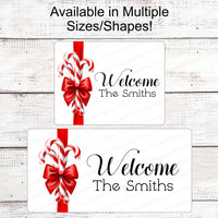 Christmas Wreath Sign - Christmas Candy Sign - Winter Wreath Signs - Candy Cane Sign - Christmas Signs - Personalized Sign