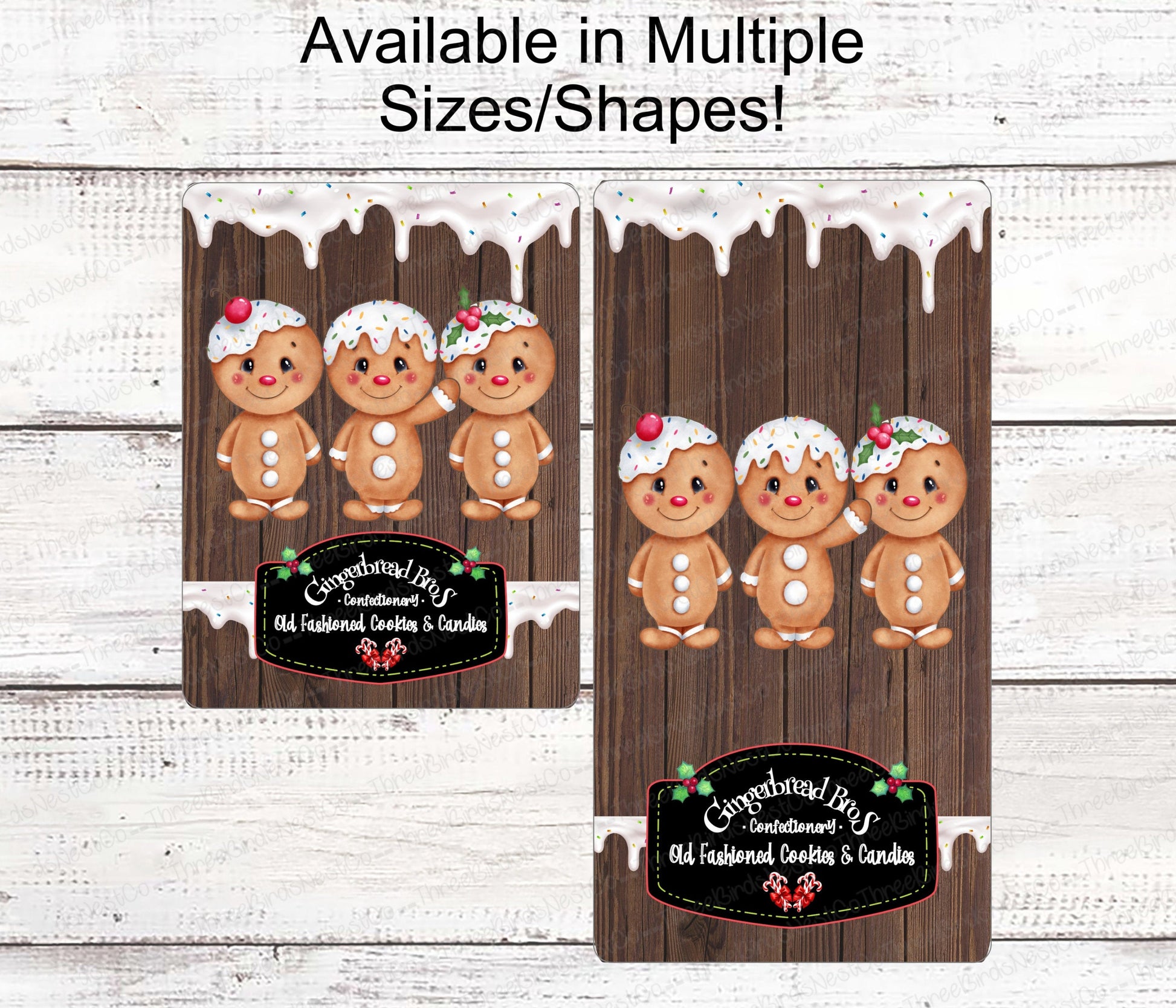 Christmas Wreath Sign - Gingerbread Man Sign - Winter Wreath Signs - Candy Cane Sign - Christmas Signs - Christmas Cookies - Christmas Holly
