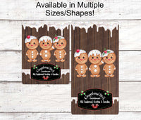 
              Christmas Wreath Sign - Gingerbread Man Sign - Winter Wreath Signs - Candy Cane Sign - Christmas Signs - Christmas Cookies - Christmas Holly
            