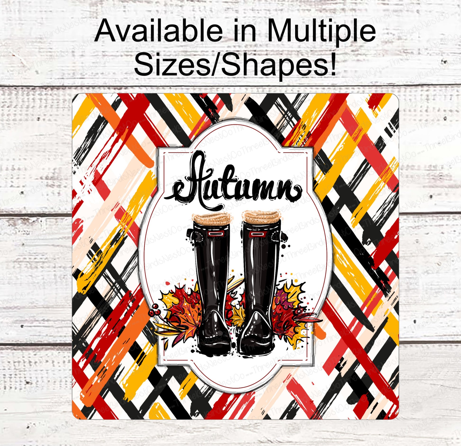 Fall Wreath Sign - Football Sign - Fall Football Sign - Autumn Blessings - Fall Welcome Sign - Boots Sign - Autumn Leaves - Autumn Sign