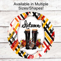 Fall Wreath Sign - Football Sign - Fall Football Sign - Autumn Blessings - Fall Welcome Sign - Boots Sign - Autumn Leaves - Autumn Sign