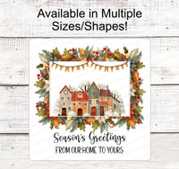 
              Christmas House Sign - Season Greetings Sign - Primitive Christmas - Primitive Wreath Sign - Christmas Wreath Signs - Winter Signs
            