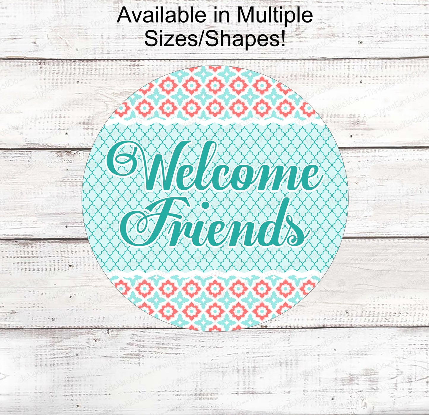Beach Wreath Sign - Welcome Wreath Sign - Welcome Friends Sign - Beach Color Palette - Beach Welcome Sign - Welcome Beach Sign