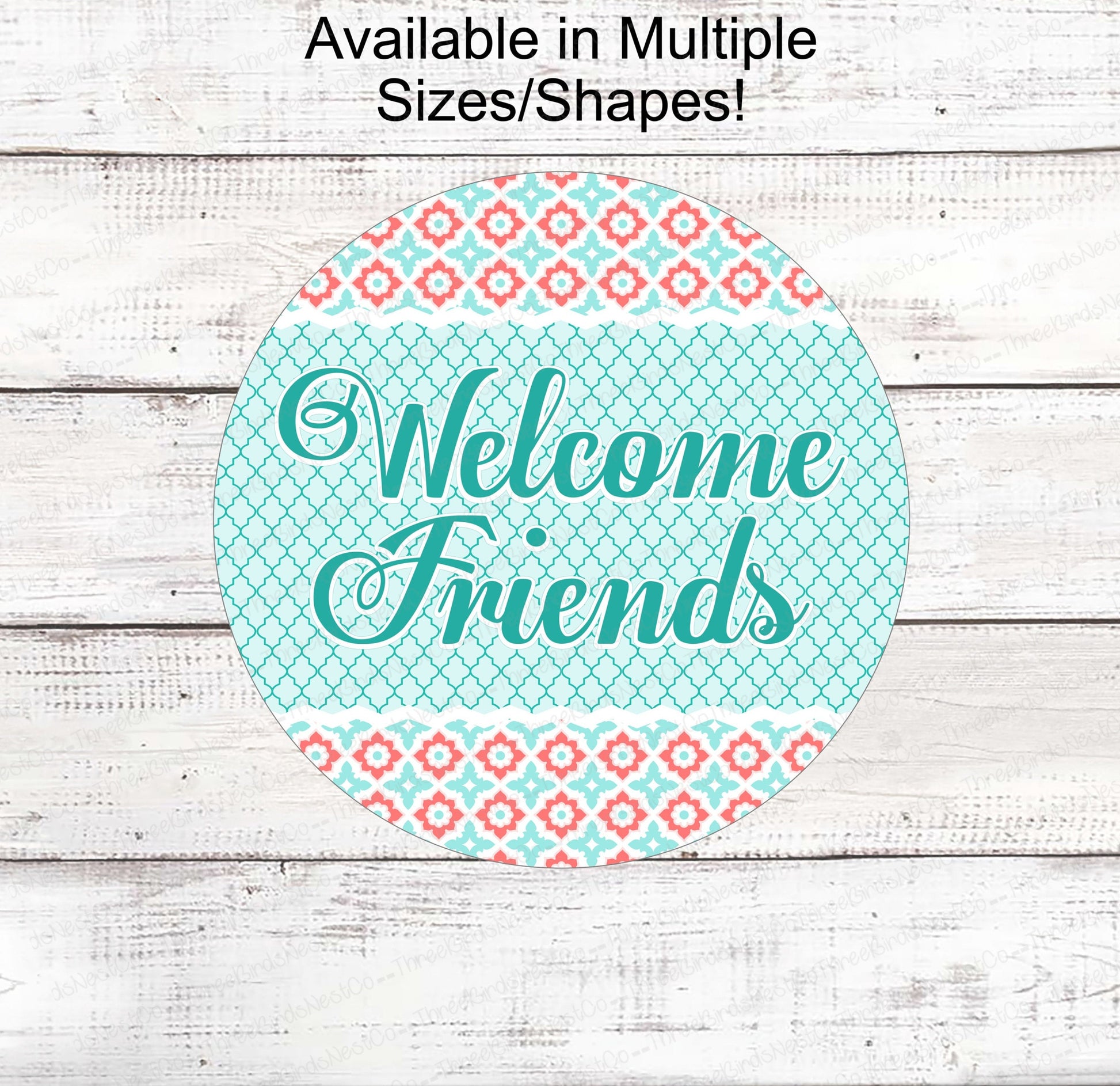 Beach Wreath Sign - Welcome Wreath Sign - Welcome Friends Sign - Beach Color Palette - Beach Welcome Sign - Welcome Beach Sign