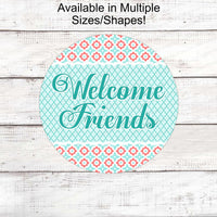 Beach Wreath Sign - Welcome Wreath Sign - Welcome Friends Sign - Beach Color Palette - Beach Welcome Sign - Welcome Beach Sign