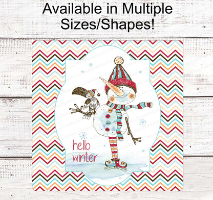 Snowman Sign - Snowman Welcome Sign - Welcome Wreath Sign - Hello Winter Sign - Winter Welcome Sign - Welcome Wreath Signs