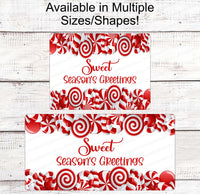 
              Christmas Wreath Sign - Christmas Candy Sign - Winter Wreath Signs - Candy Cane Sign - Christmas Signs - Seasons Greetings Sign - Candy Sign
            