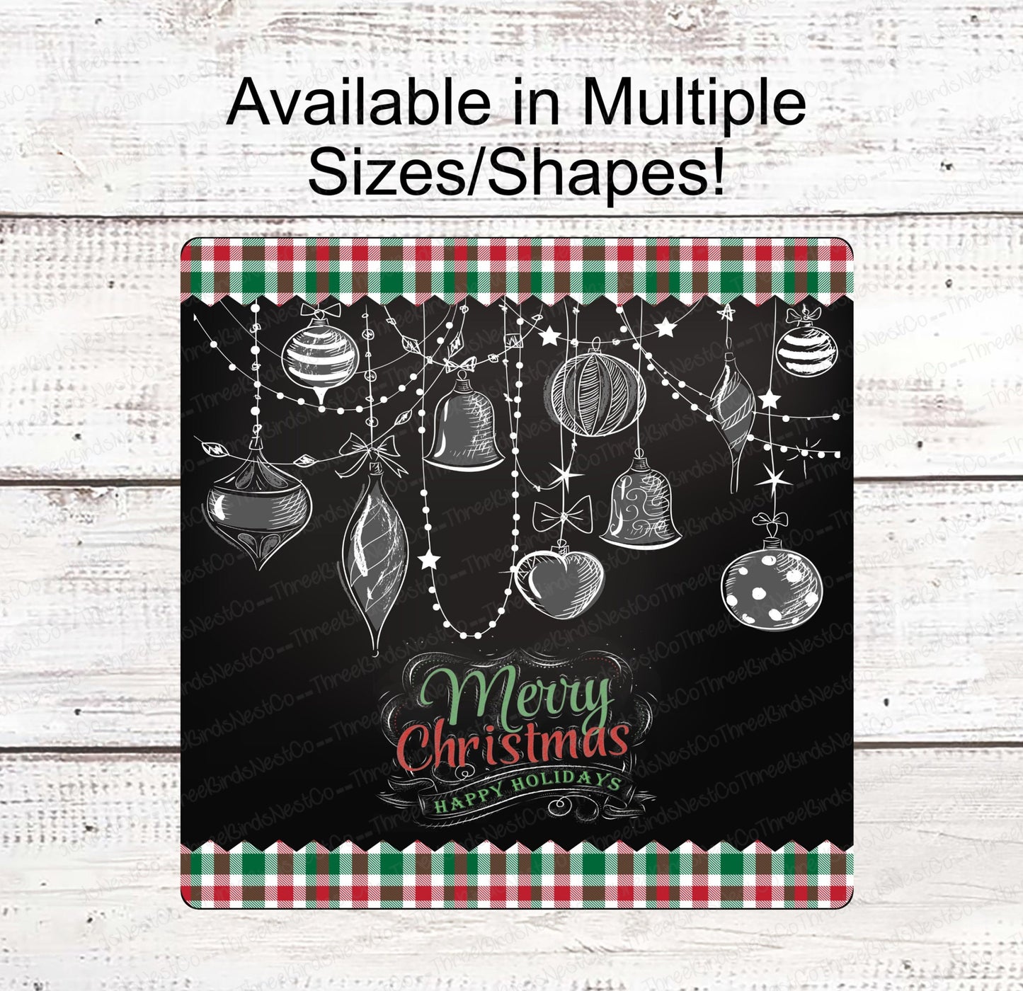 Christmas Wreath Signs - Christmas Signs - Merry Christmas Sign - Chalkboard Christmas Signs - Christmas Ornaments Signs