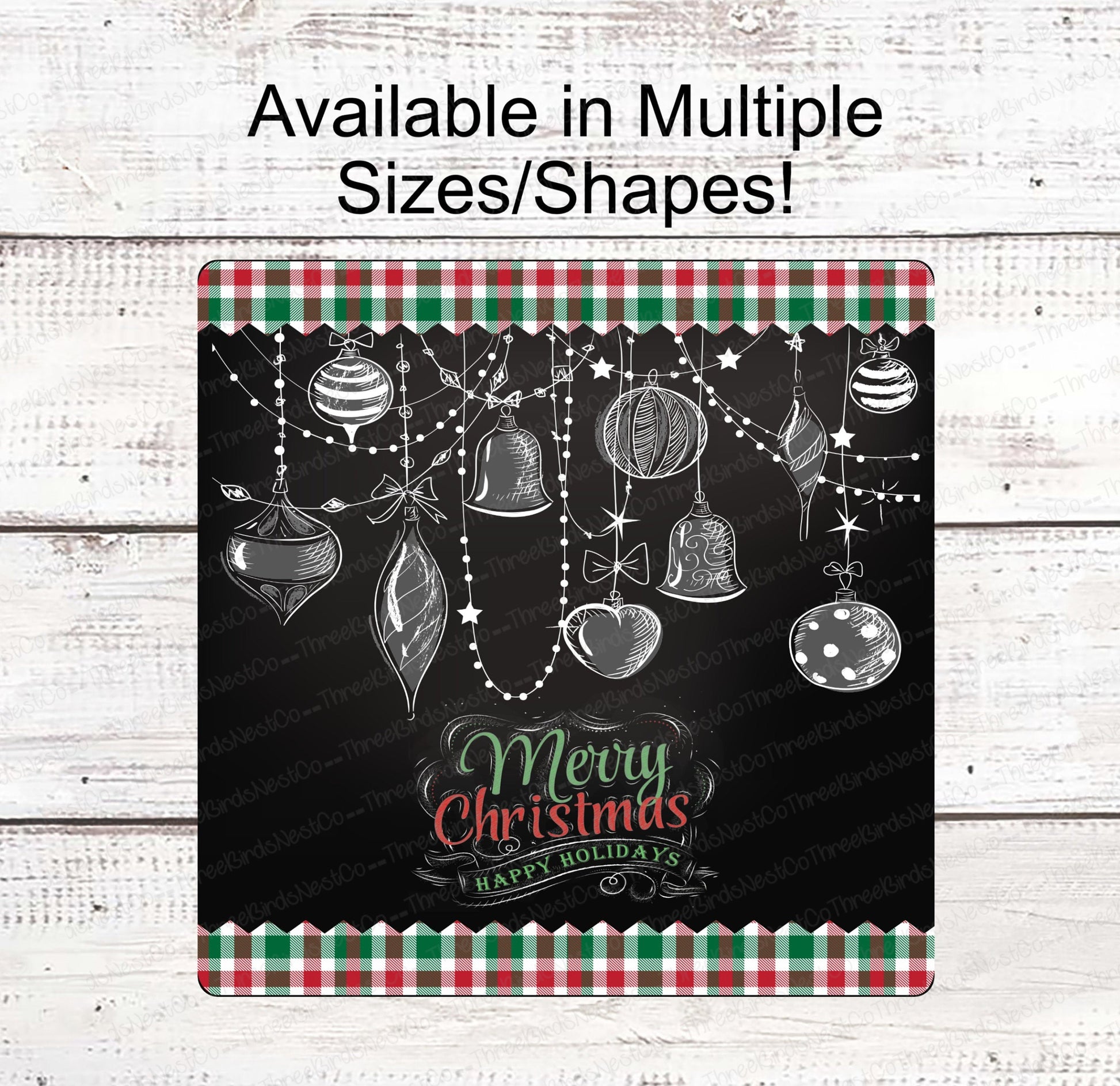 Christmas Wreath Signs - Christmas Signs - Merry Christmas Sign - Chalkboard Christmas Signs - Christmas Ornaments Signs