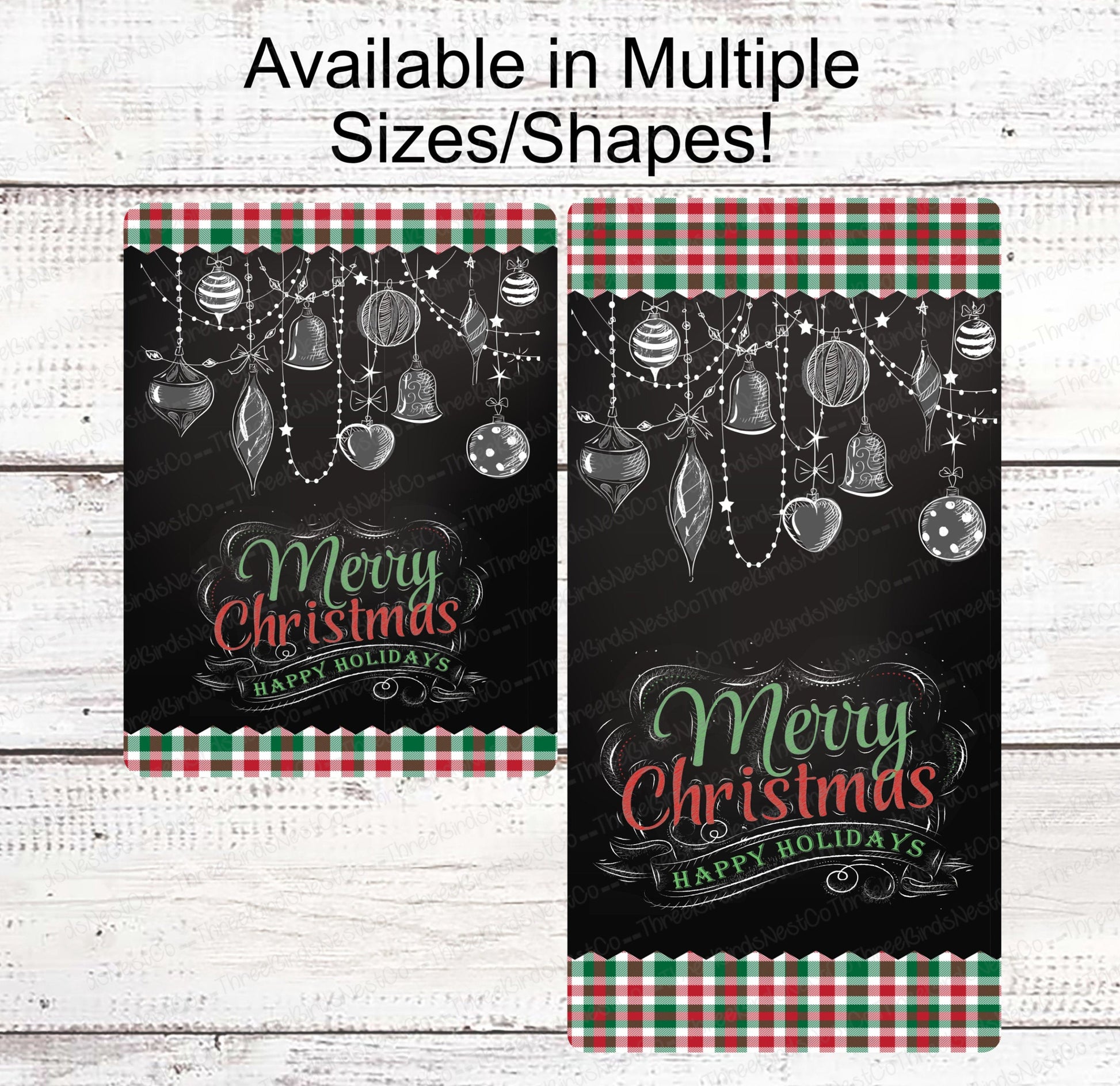 Christmas Wreath Signs - Christmas Signs - Merry Christmas Sign - Chalkboard Christmas Signs - Christmas Ornaments Signs