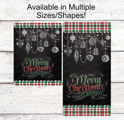 Christmas Wreath Signs - Christmas Signs - Merry Christmas Sign - Chalkboard Christmas Signs - Christmas Ornaments Signs
