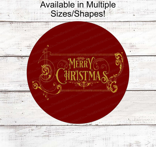 Christmas Wreath Signs - Vintage Merry Christmas - Vintage Christmas - Vintage Wreath Sign - Merry Christmas Sign- Your Choice of Colors!