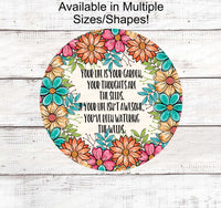 
              Inspirational Signs - Garden Sign - Welcome Wreath Sign - Floral Wreath Sign - Self Love Sign - Spring Wreath Sign - Summer Wreath Sign
            