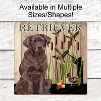 Labrador Retriever Sign - Duck Hunting Sign - Chocolate Lab Sign - Duck Hunter Gift - Hunting Wreath Sign - Mallard Duck