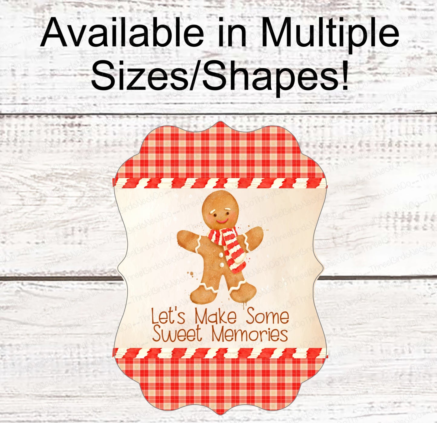 Christmas Wreath Sign - Gingerbread Man Sign - Winter Wreath Signs - Christmas Signs - Christmas Cookies - Sweet Memories
