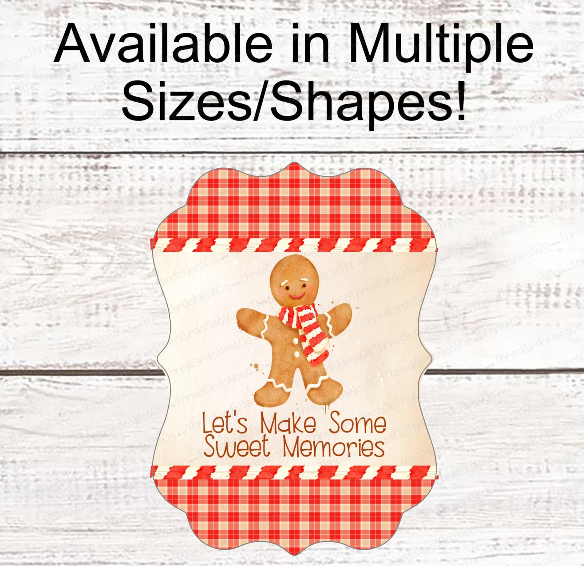 Christmas Wreath Sign - Gingerbread Man Sign - Winter Wreath Signs - Christmas Signs - Christmas Cookies - Sweet Memories