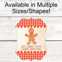 Christmas Wreath Sign - Gingerbread Man Sign - Winter Wreath Signs - Christmas Signs - Christmas Cookies - Sweet Memories