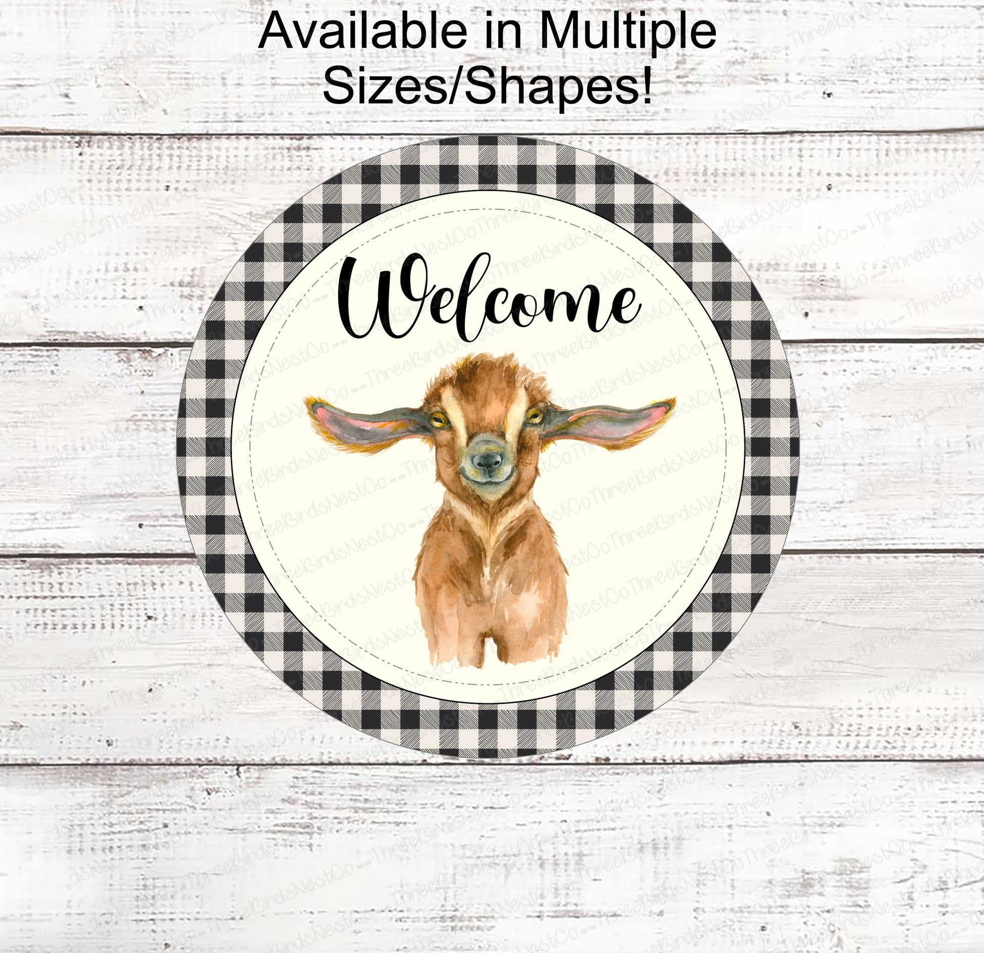 Farm Life Sign - Goat Sign - Goat Welcome Sign - Goat Wreath Signs - Farmhouse Wreath Sign - Farm Wreaths Signs