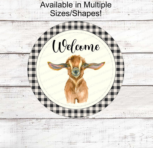 Farm Life Sign - Goat Sign - Goat Welcome Sign - Goat Wreath Signs - Farmhouse Wreath Sign - Farm Wreaths Signs