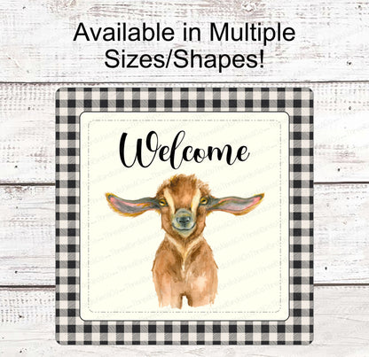 Farm Life Sign - Goat Sign - Goat Welcome Sign - Goat Wreath Signs - Farmhouse Wreath Sign - Farm Wreaths Signs