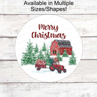 Farmhouse Christmas Signs - Tree Farm Sign - Christmas Wreath Sign - Merry Christmas Sign - Tractor Sign - Barn Sign - Christmas Barn Sign