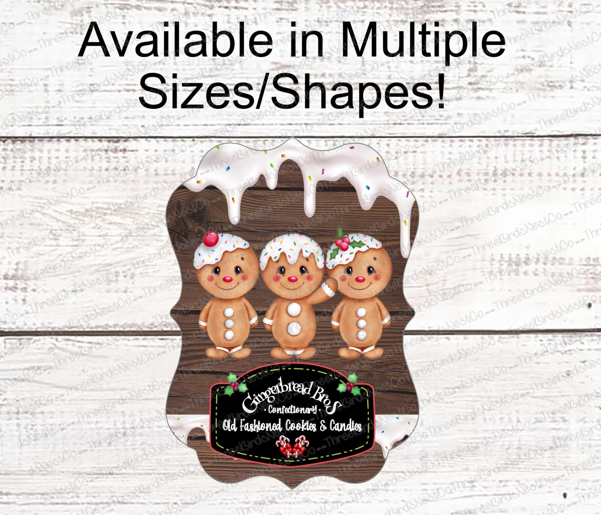 Christmas Wreath Sign - Gingerbread Man Sign - Winter Wreath Signs - Candy Cane Sign - Christmas Signs - Christmas Cookies - Christmas Holly