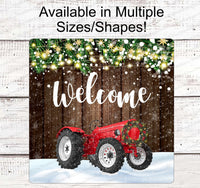 
              Tractor Signs - Farmhouse Christmas Signs - Christmas Wreath Sign - Christmas Tractor - Tractor Sign - Christmas Lights Sign
            