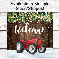 Tractor Signs - Farmhouse Christmas Signs - Christmas Wreath Sign - Christmas Tractor - Tractor Sign - Christmas Lights Sign