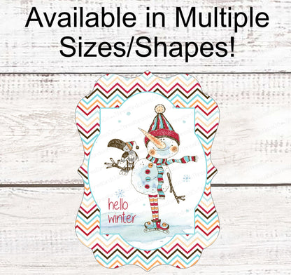 Snowman Sign - Snowman Welcome Sign - Welcome Wreath Sign - Hello Winter Sign - Winter Welcome Sign - Welcome Wreath Signs