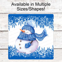 Snowman Sign - Snowman Welcome Sign - Welcome Wreath Sign - Snowflakes Sign - Winter Welcome Sign - Welcome Wreath Signs