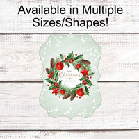 Christmas Wreath Signs - Christmas Signs - Merry Christmas Signs - Holly Sign - Happy New year Sign - Ornaments Sign