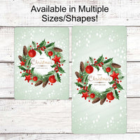 Christmas Wreath Signs - Christmas Signs - Merry Christmas Signs - Holly Sign - Happy New year Sign - Ornaments Sign