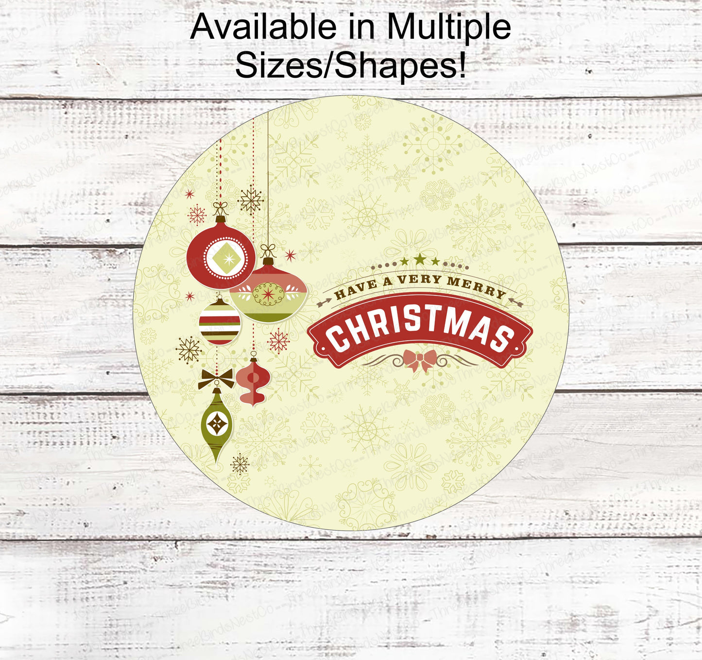 Christmas Wreath Signs - Retro Christmas Sign - Retro Christmas Ornaments - Vintage Christmas - Vintage Wreath Sign - Merry Christmas Sign