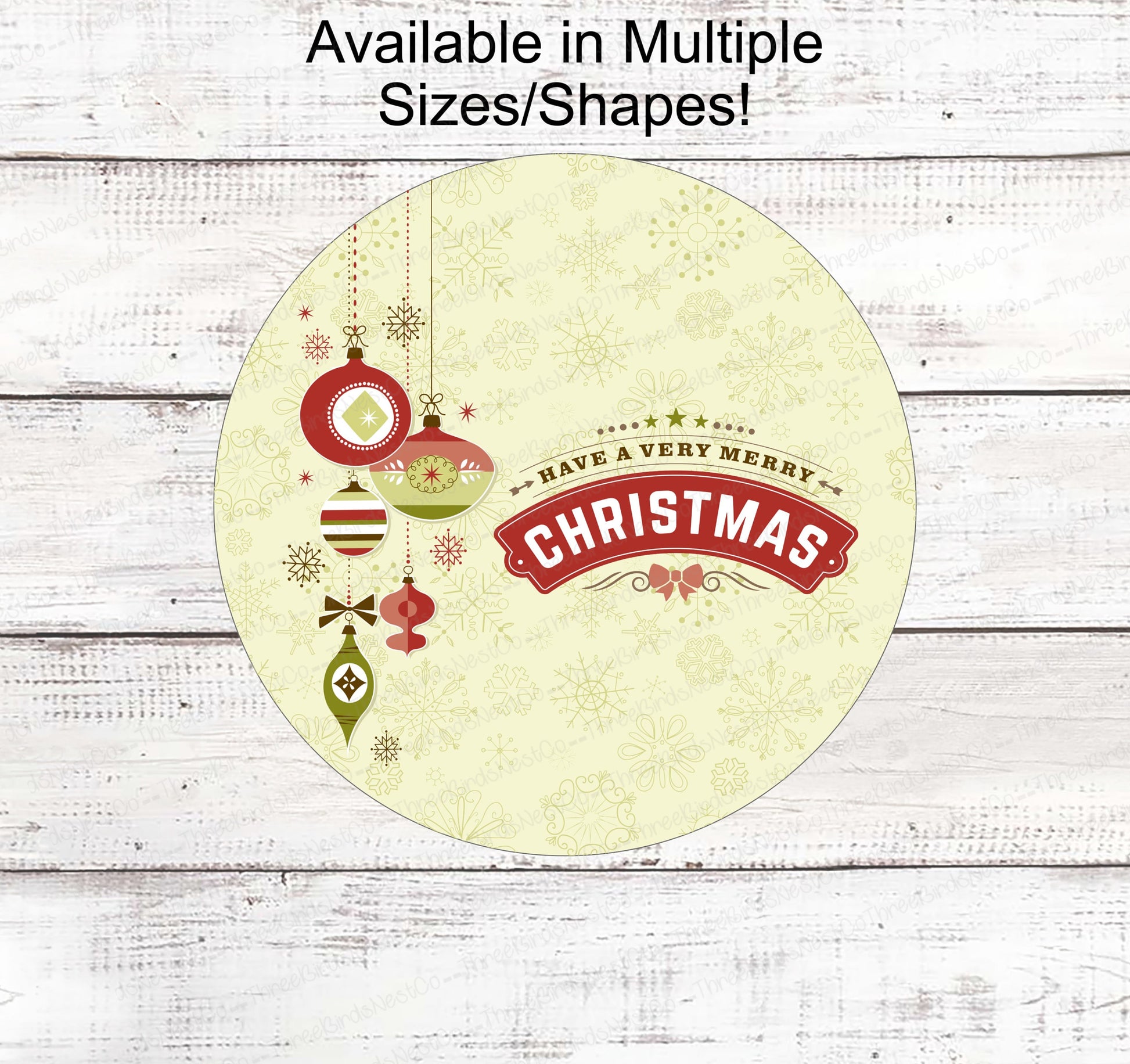 Christmas Wreath Signs - Retro Christmas Sign - Retro Christmas Ornaments - Vintage Christmas - Vintage Wreath Sign - Merry Christmas Sign