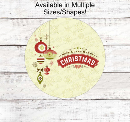 Christmas Wreath Signs - Retro Christmas Sign - Retro Christmas Ornaments - Vintage Christmas - Vintage Wreath Sign - Merry Christmas Sign