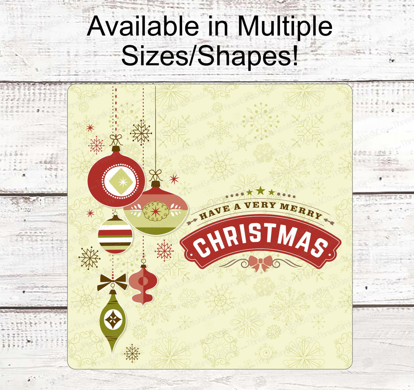 Christmas Wreath Signs - Retro Christmas Sign - Retro Christmas Ornaments - Vintage Christmas - Vintage Wreath Sign - Merry Christmas Sign