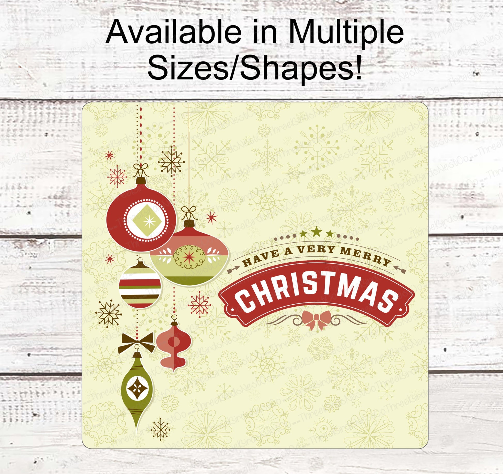 Christmas Wreath Signs - Retro Christmas Sign - Retro Christmas Ornaments - Vintage Christmas - Vintage Wreath Sign - Merry Christmas Sign